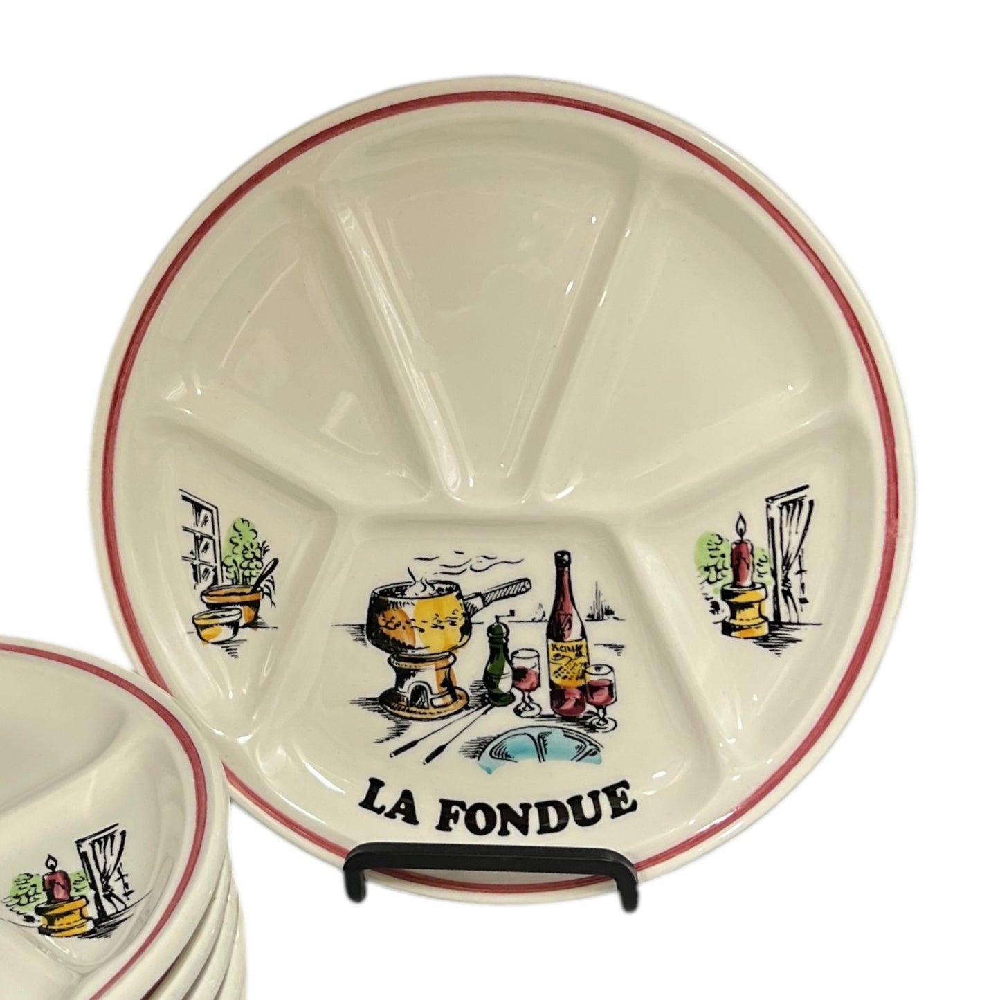 close up of Gien la fondue plate