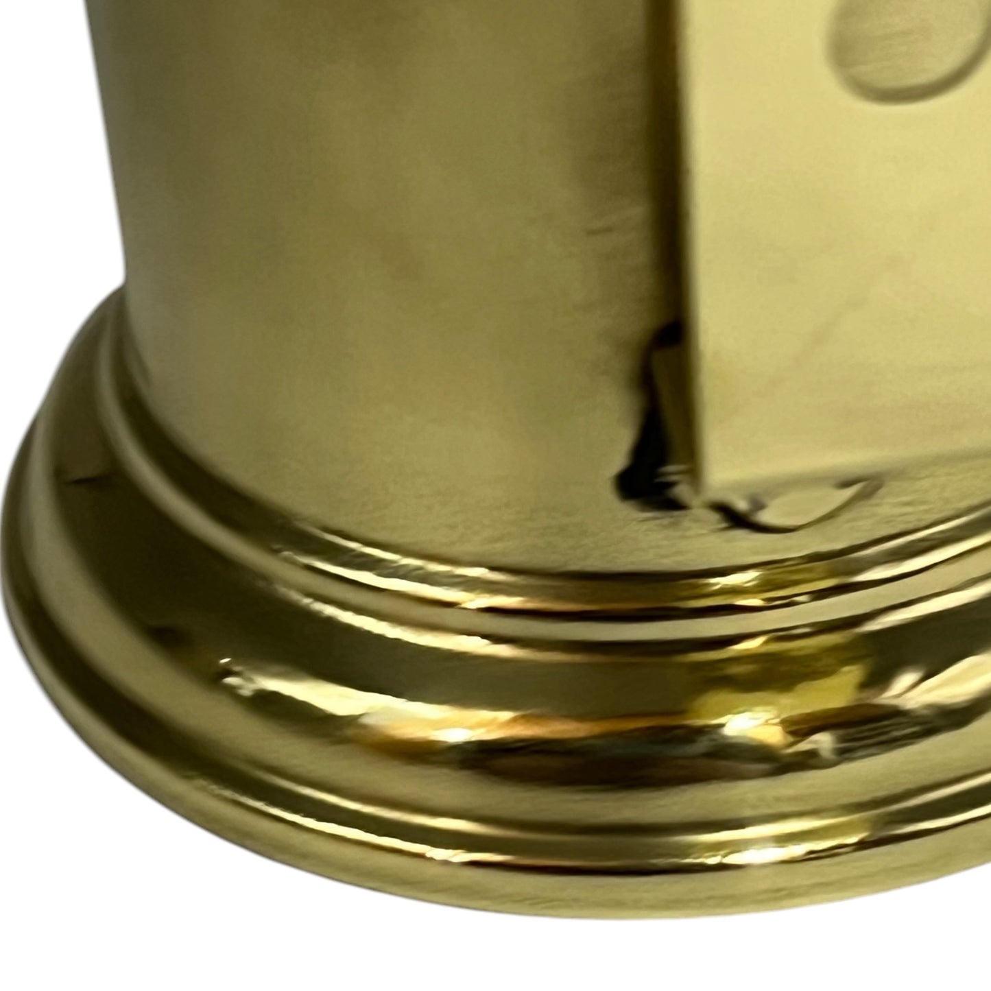 close up of brass oil lamp