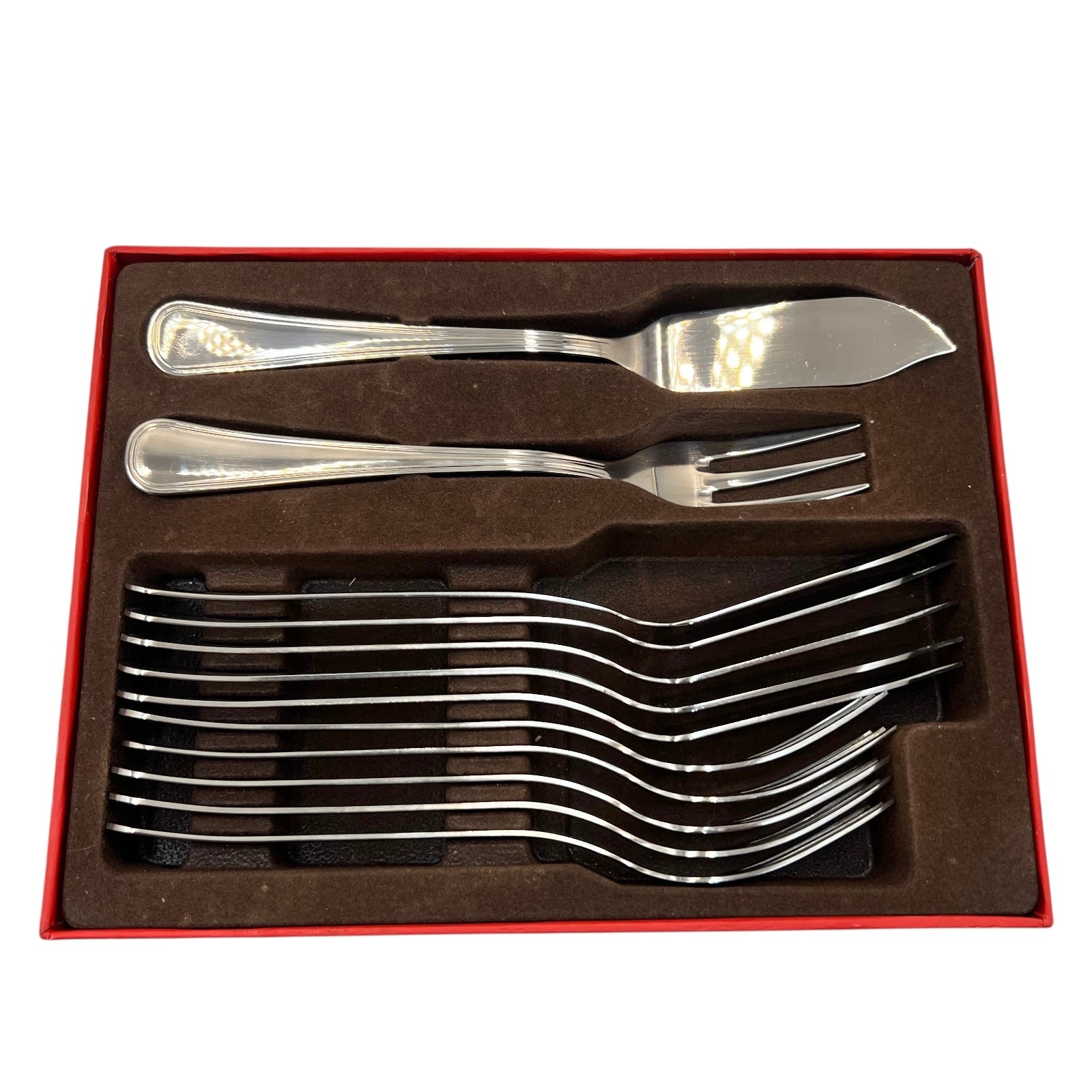 French Guy Degrenne Fish Cutlery Set for 6 in original box for sale