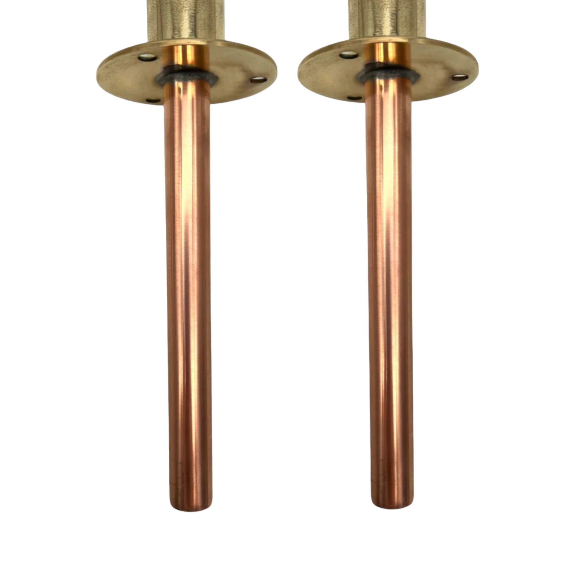 image pair of handmade copper and brass taps
