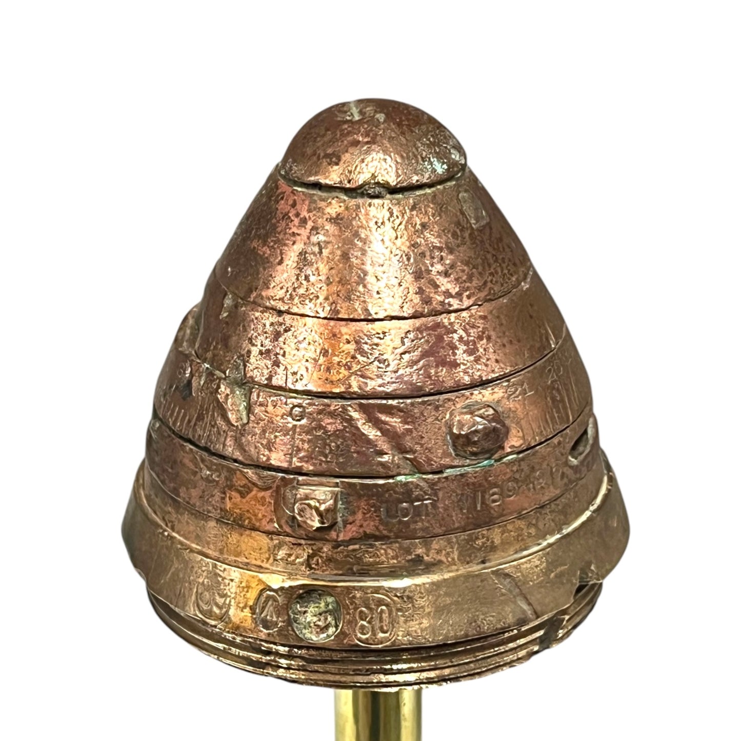 WW1 Brass 18 Pounder Internals including inert Artillery Fuse 85 (D4)