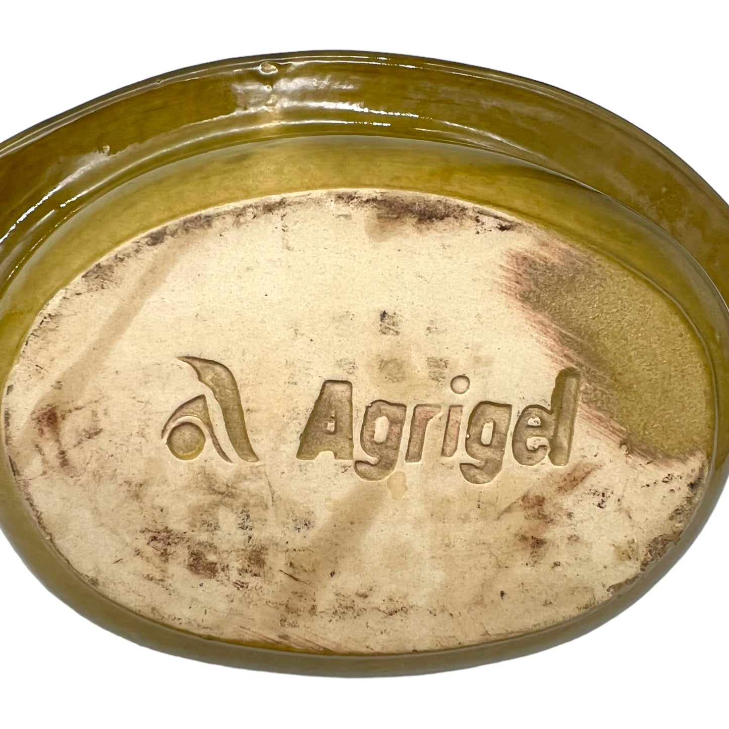 image French green ceramic fish shaped dish