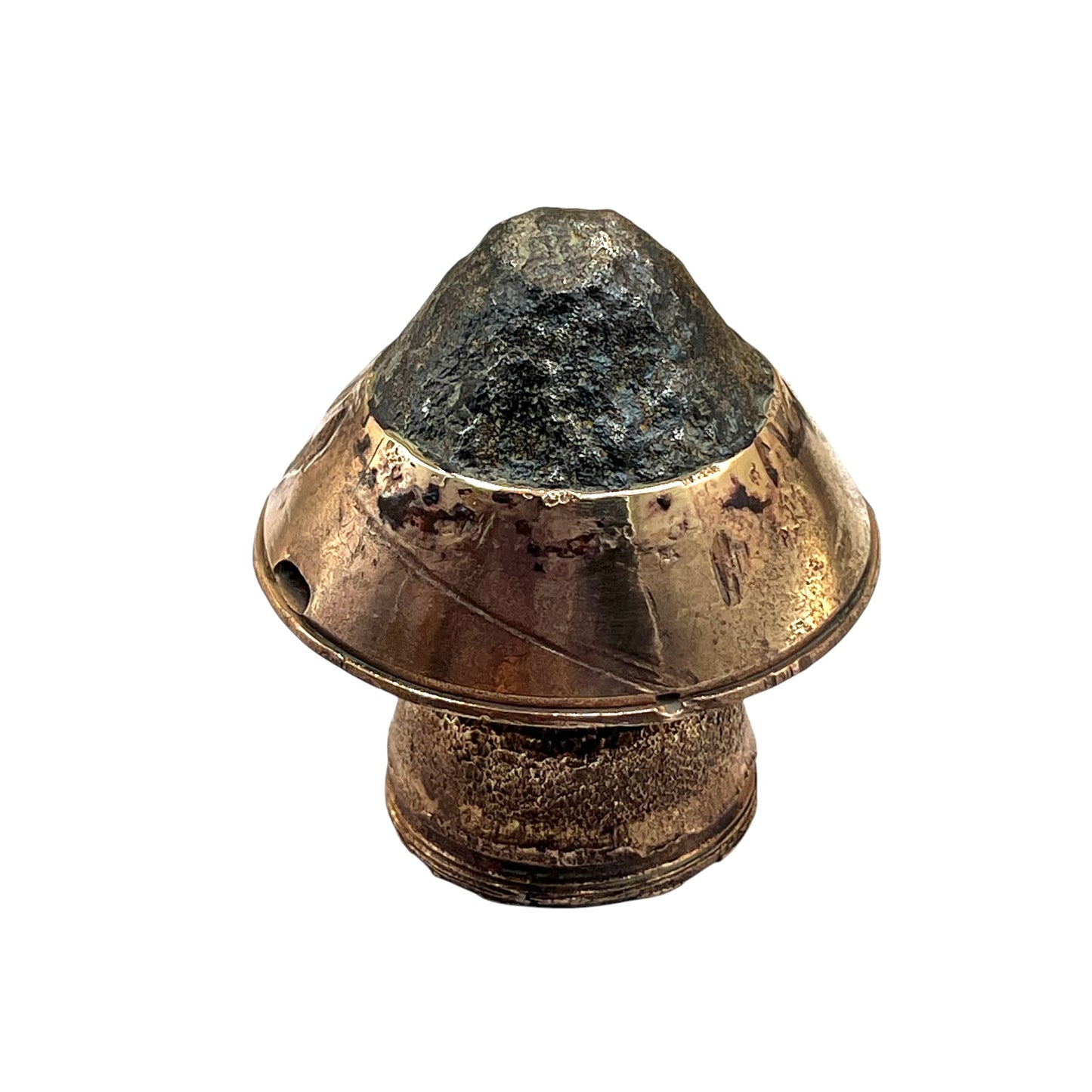 WW1 German Militaria Brass Fuse, great as a WW1 Paperweight on a white background