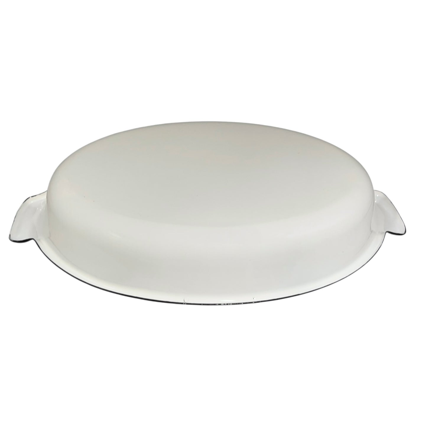 White enamel dish on a white background