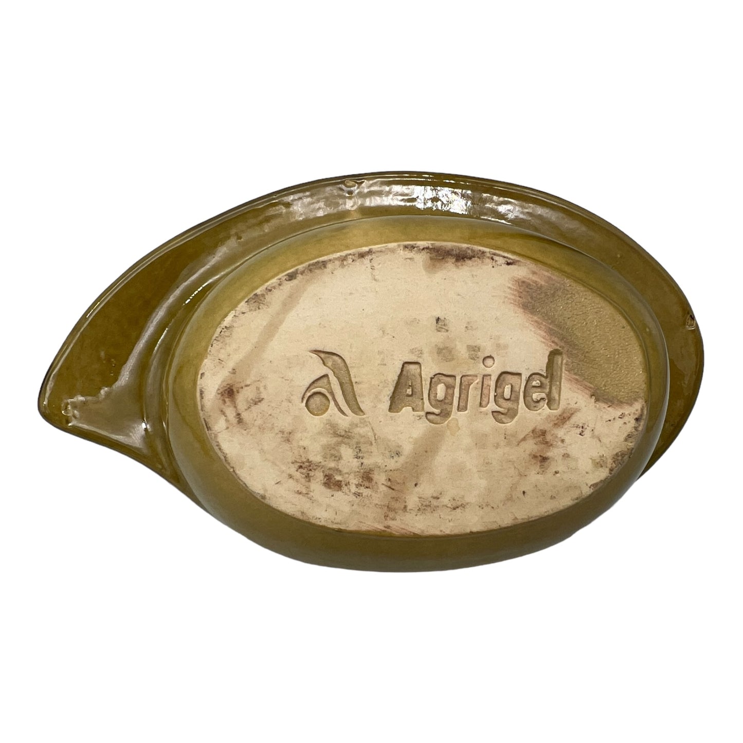 image French green ceramic fish shaped dish