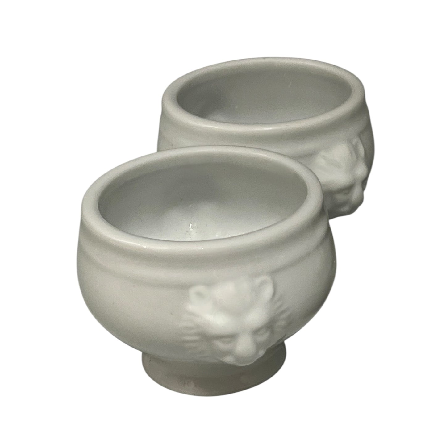 Traditional Lions Head Handle Sauce Pots, Small French Dipping Sauce Bowls