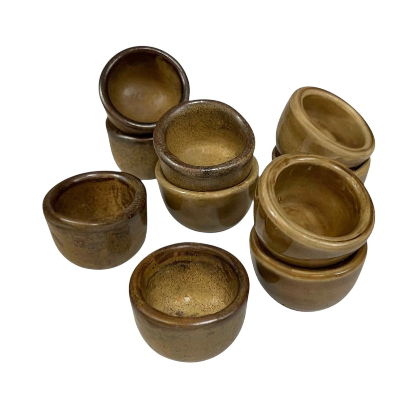 Set of 10 Vintage French Ceramic Escargot Cups, Small Snail Serving Pots for sale from All Things French Store