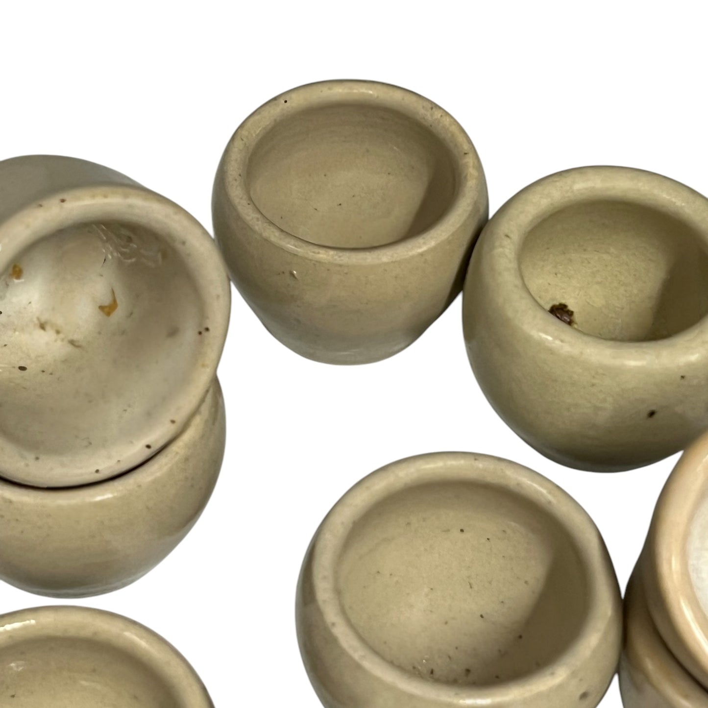 side view of French Ceramic Escargot Cups Pots