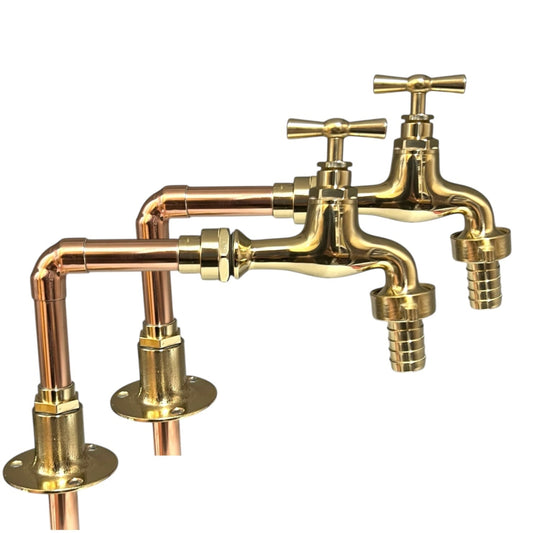 Traditional Brass and Copper Basin Taps, Copper Bathroom or Kitchen Taps