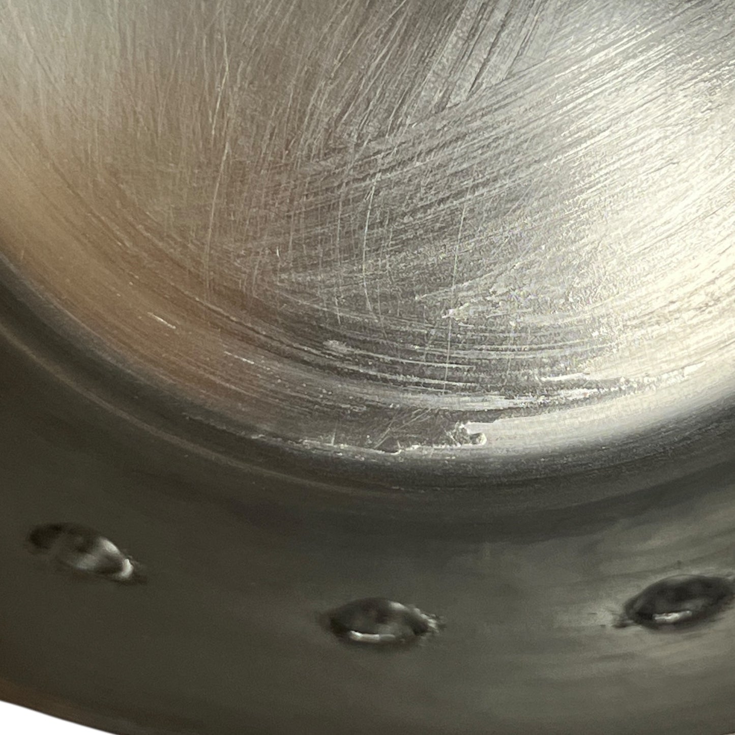 close up image of copper pan tin lining