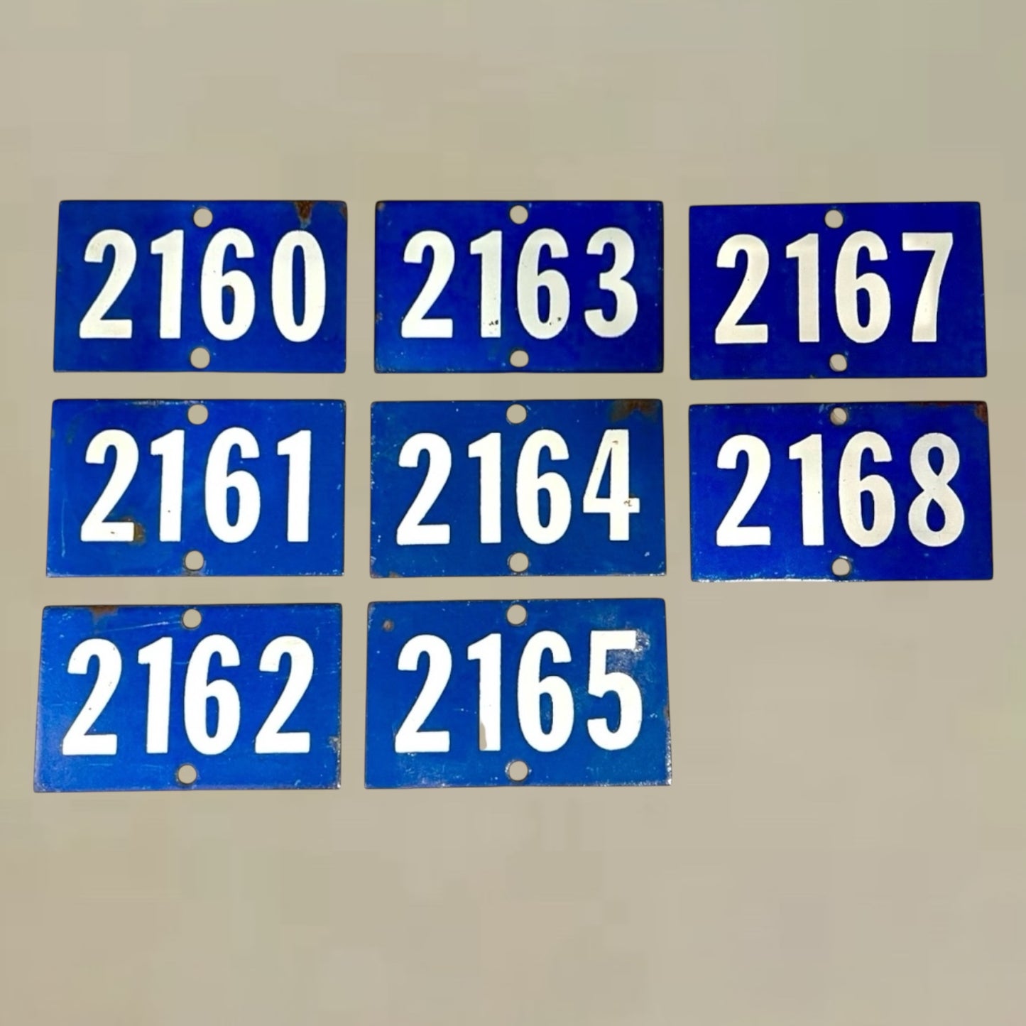 Vintage French Blue Enamel Door Number or Gatepost Numbers