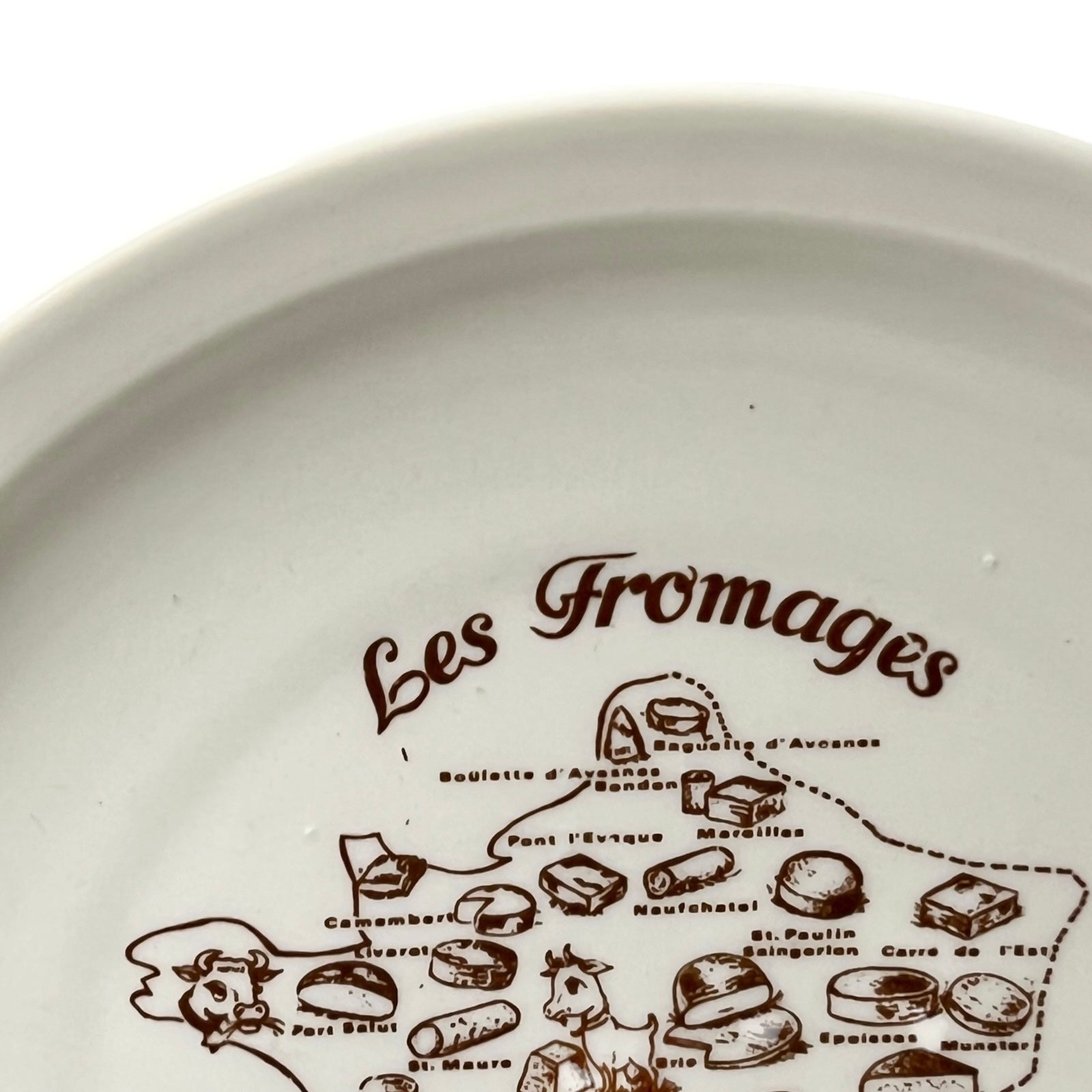 5 Cheese Plates & Cheese Platter, Porcelain Tableware, Les Fromages Set