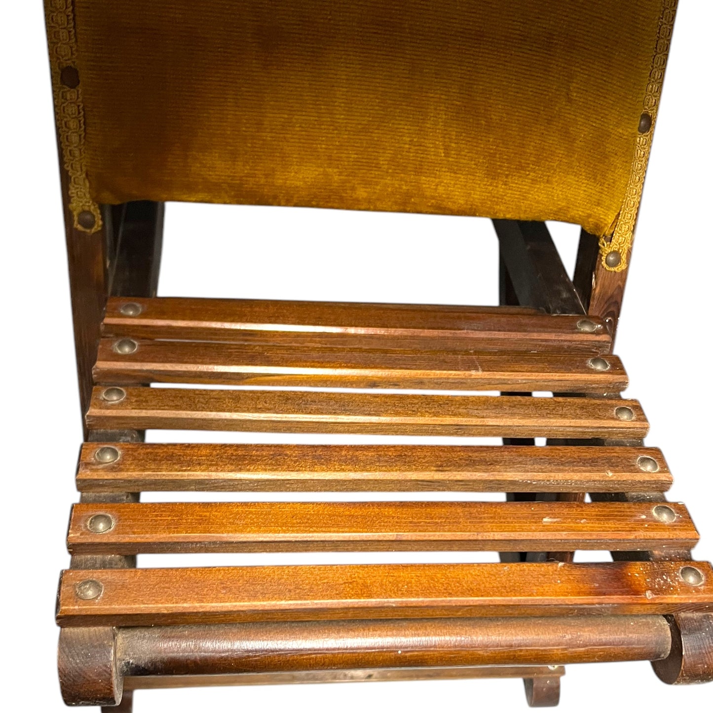 slotted wood on footstool