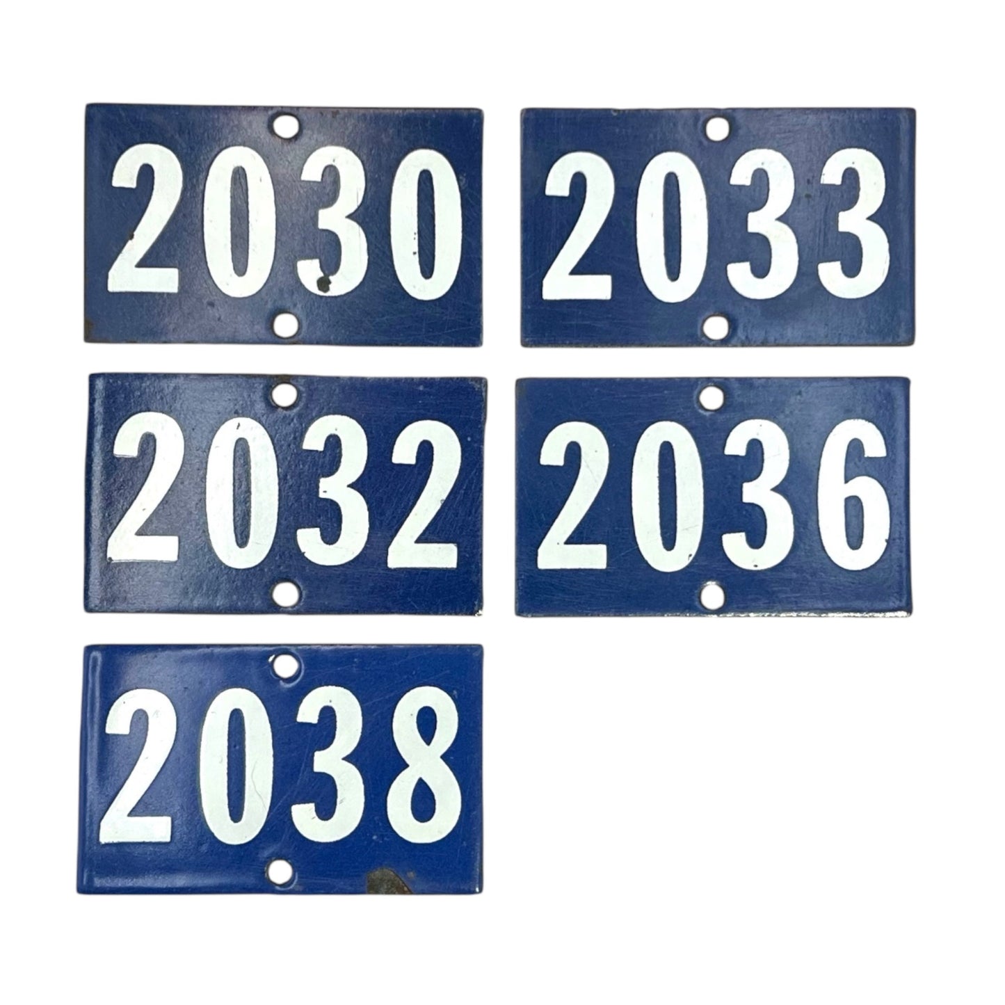 Vintage French Blue Enamel Door Number or Gatepost Numbers