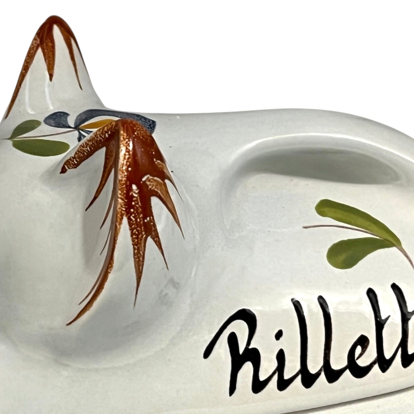 Close up of a Rillettes pot on a white background
