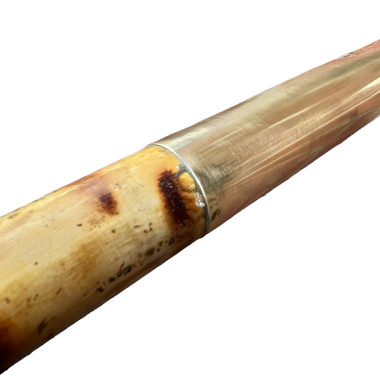 French vintage deer hoof handle bamboo walking cane stick