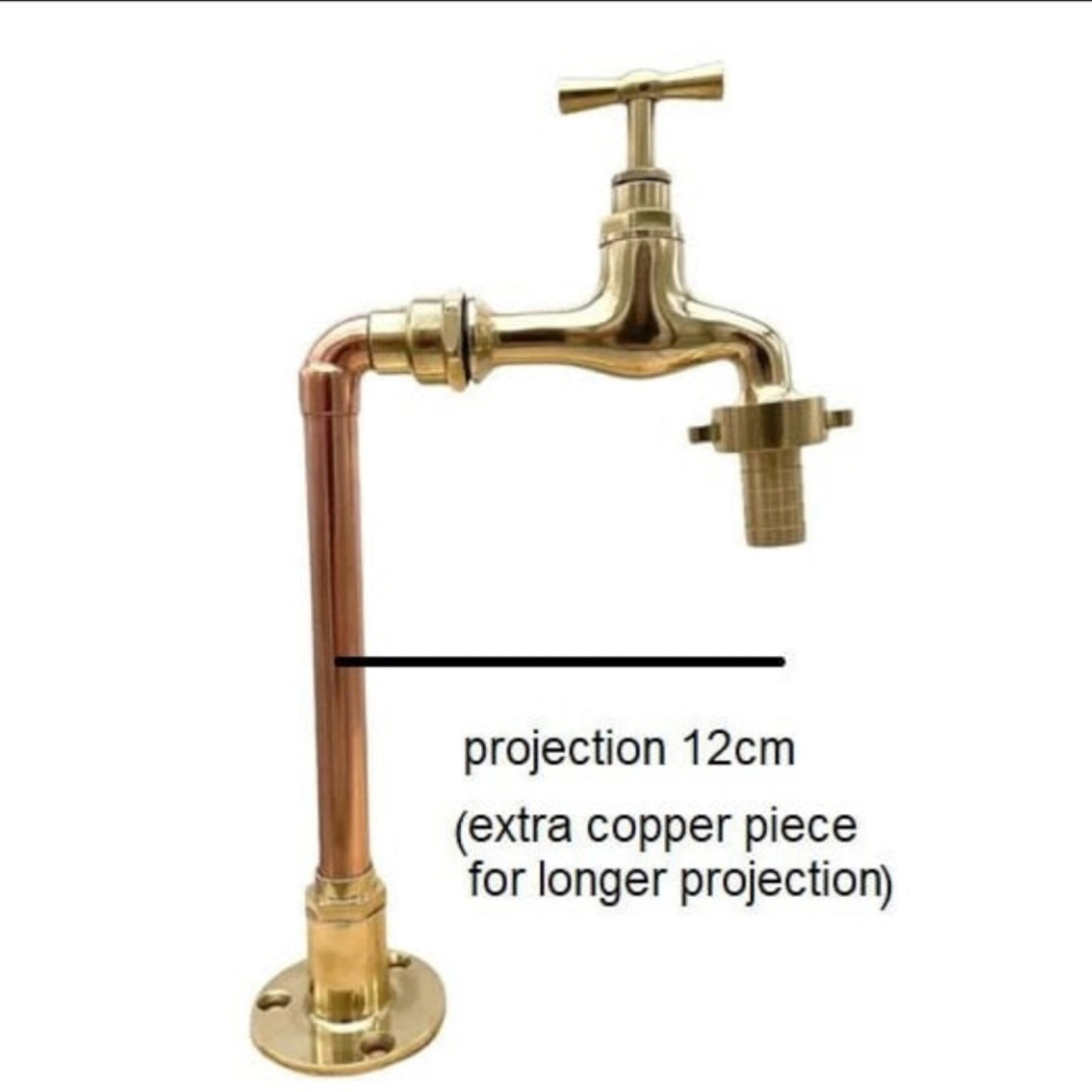 image Pair of handmade copper and brass kitchen or bathroom taps