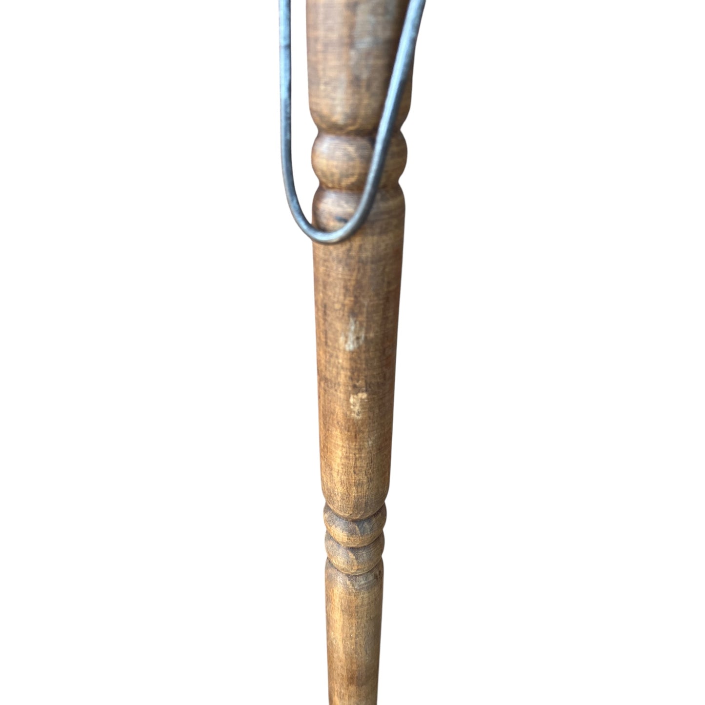 wooden handle of copper ladle