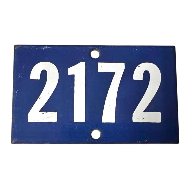 Vintage French Enamel Number Plaque – 1960s Railway/House/Gate Signs (2170–2179)