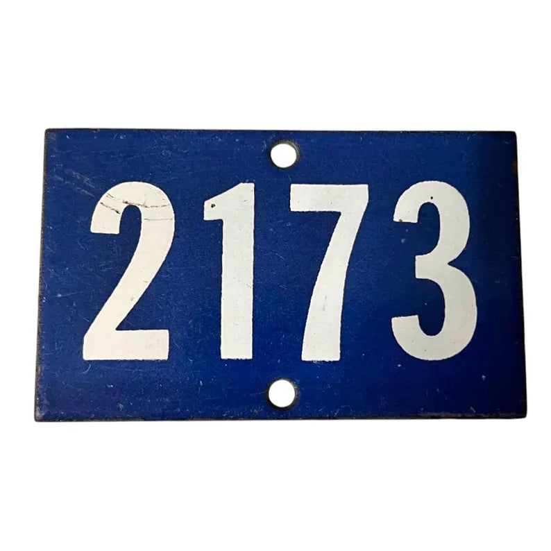 Vintage French Enamel Number Plaque – 1960s Railway/House/Gate Signs (2170–2179)
