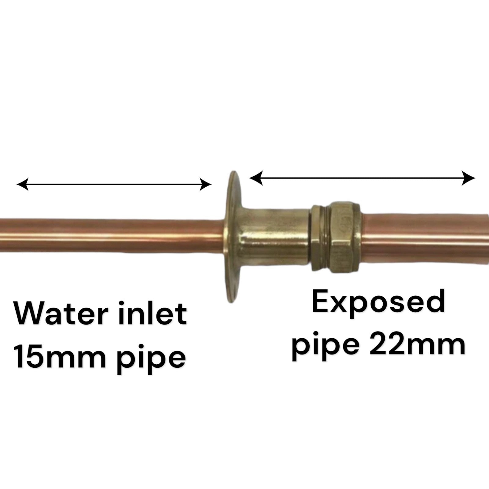 copper and brass pipework with measurements