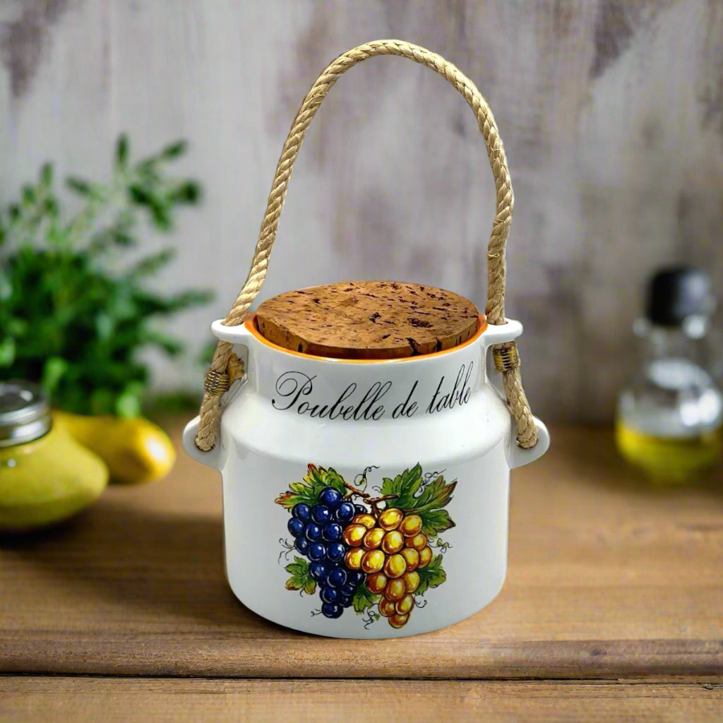 French 'Poubelle de Table', Farmhouse Chic, Retro Kitchen Table Bin for sale from All Things French Store