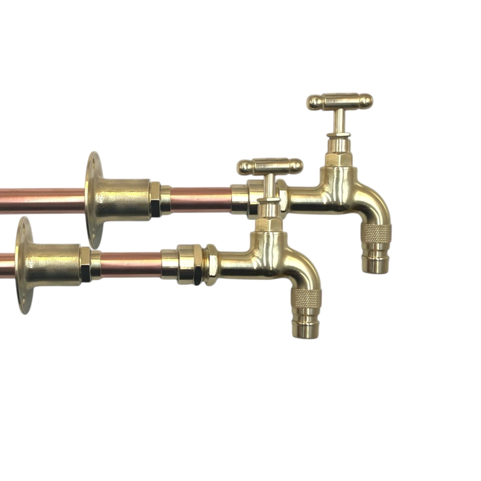 Pair of Vintage Style Copper and Brass Taps, for Kitchen, Bathroom, Camper Van