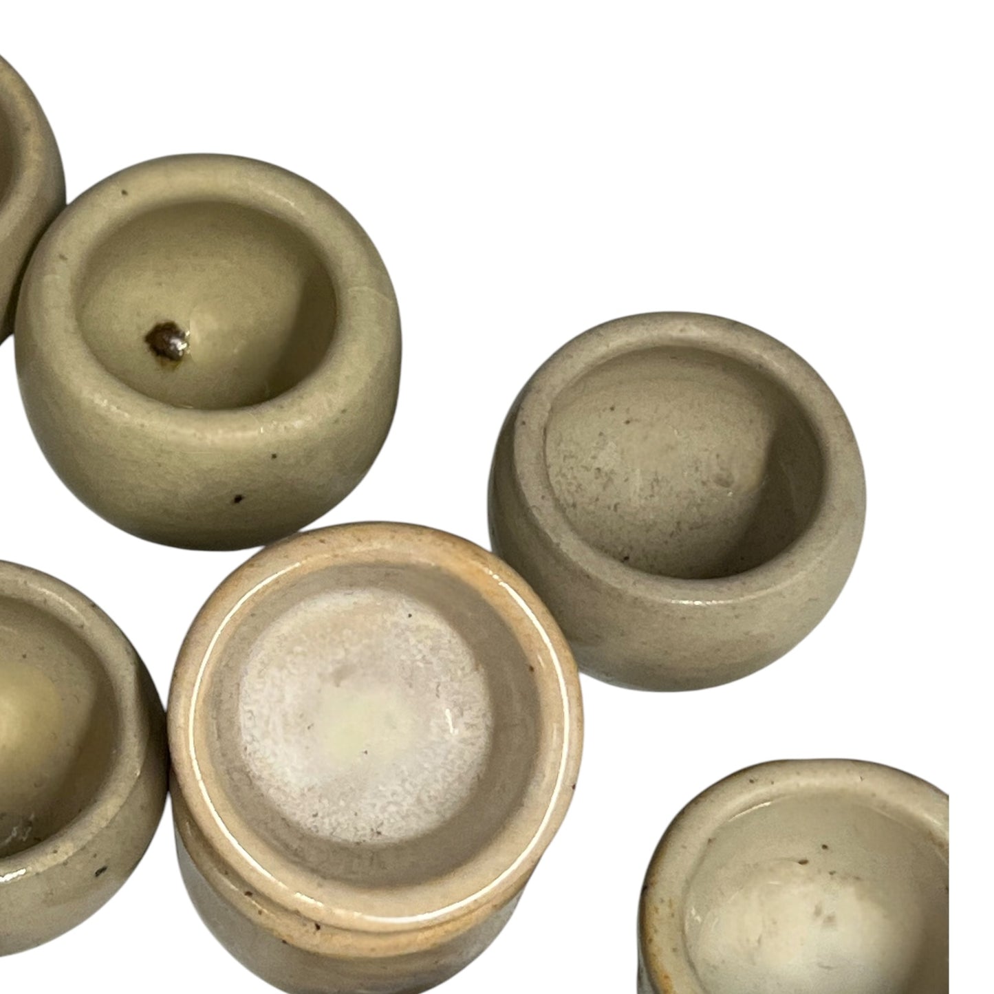 side view of French Ceramic Escargot Cups Pots