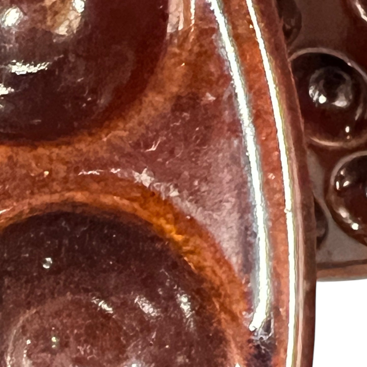 close up view French Rustic Ceramic Escargot Dishes, Vintage Snail Pots Plates