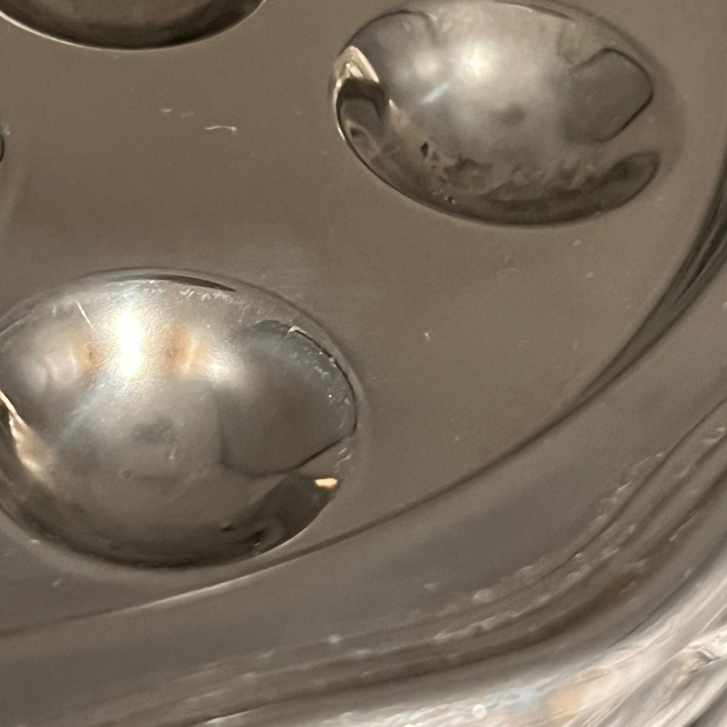 close view up stainless steel snail plate