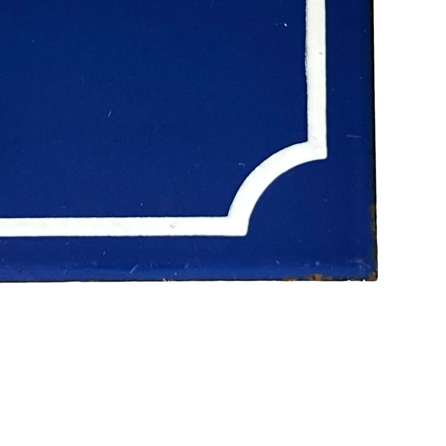 Genuine French blue and white enamel door number 3