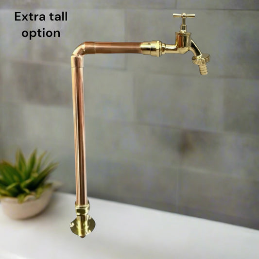 Bespoke XL Size Vintage Style Handmade Copper and Brass Kitchen Tap for sale from All Things French Store