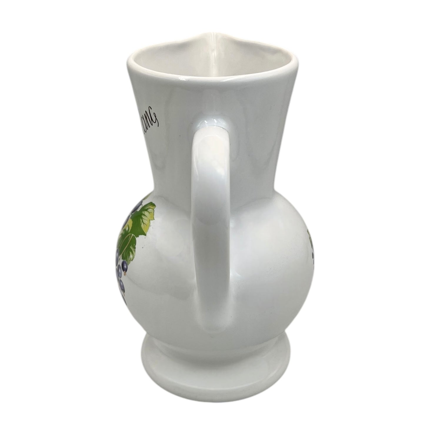 French Porcelain Wine Pitcher, Vintage White Wine Jug made by Revol