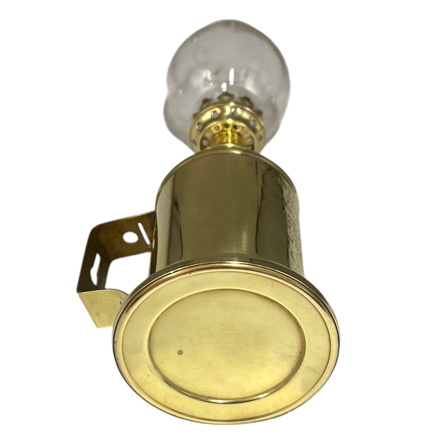 Brass oil lamp on a white background