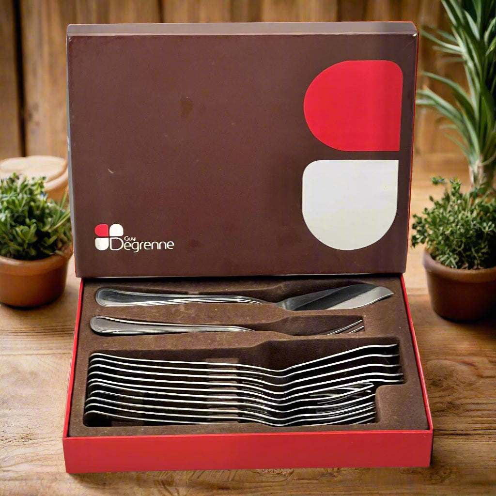 French Guy Degrenne Fish Cutlery Set for 6 in original box for sale from All Things French Store