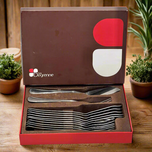 French Guy Degrenne Fish Cutlery Set for 6 in original box for sale from All Things French Store