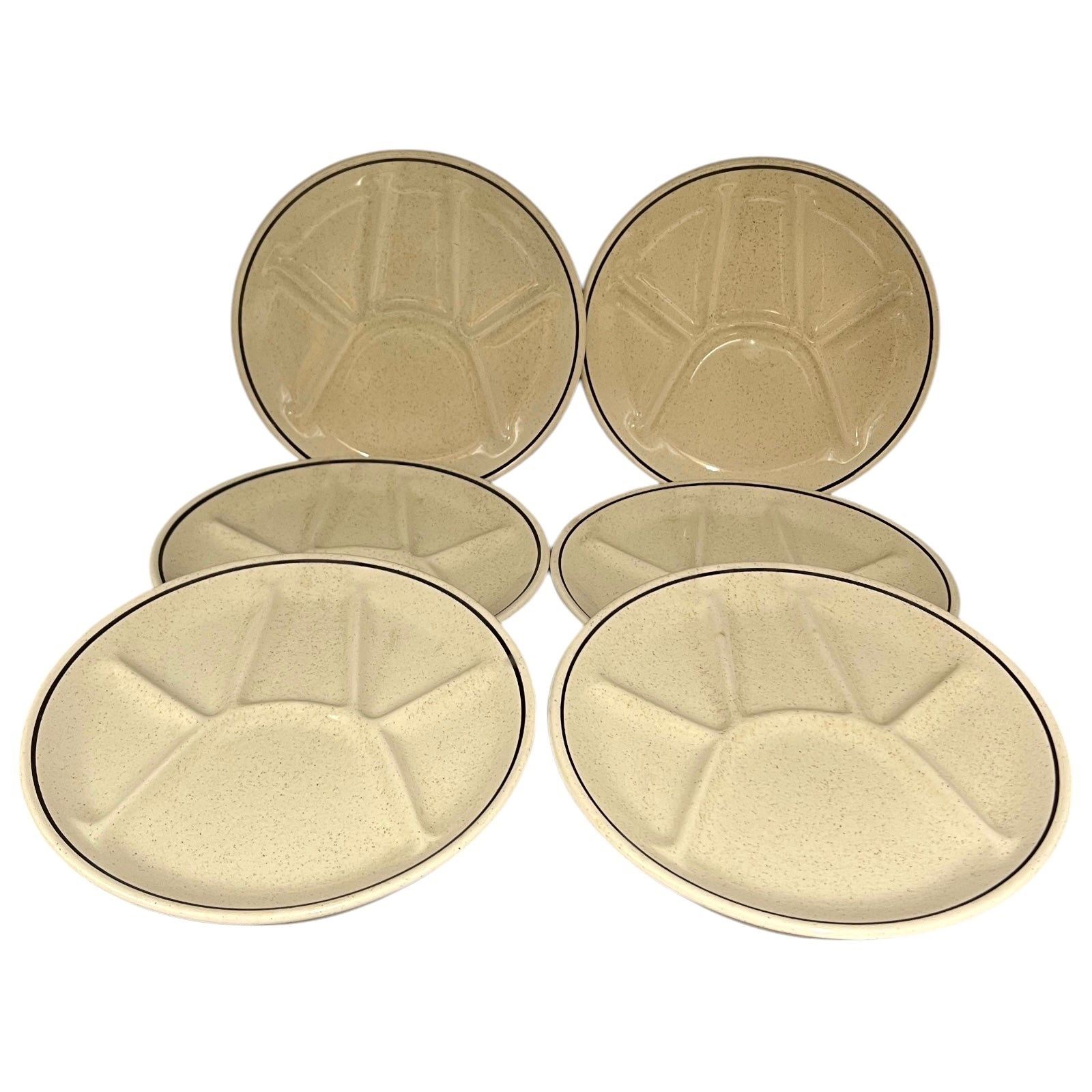 6 French fondue plates