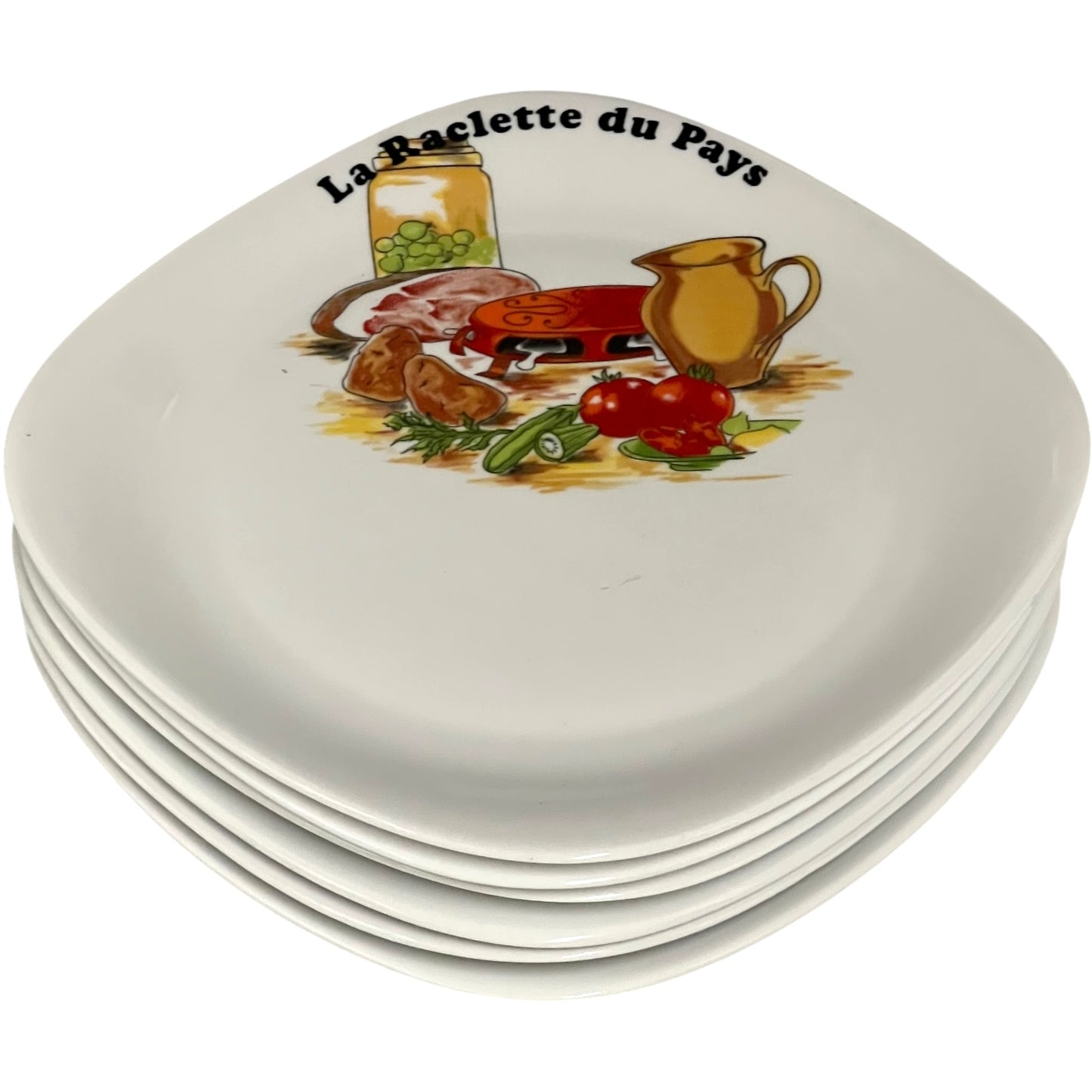 6 French La Raclette Plates