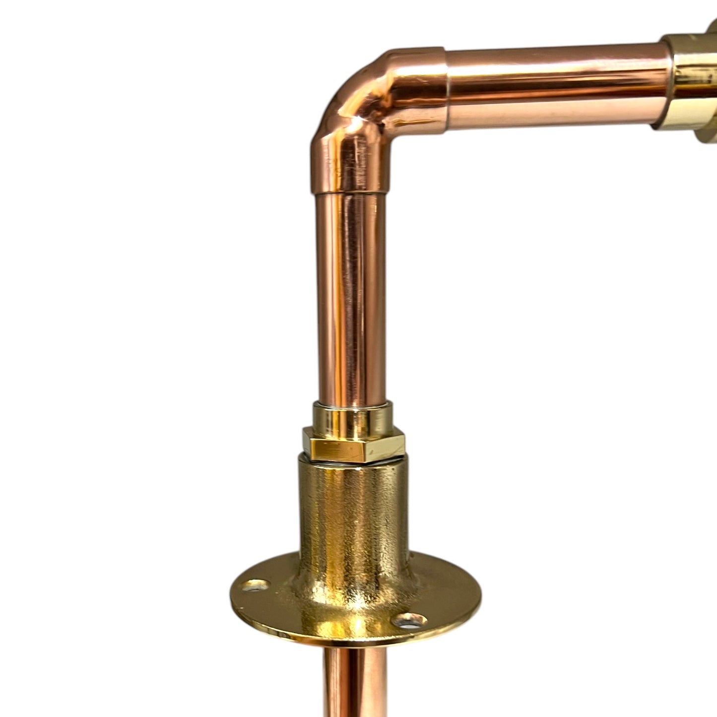 Traditional Brass and Copper Basin Tap with copper pipework