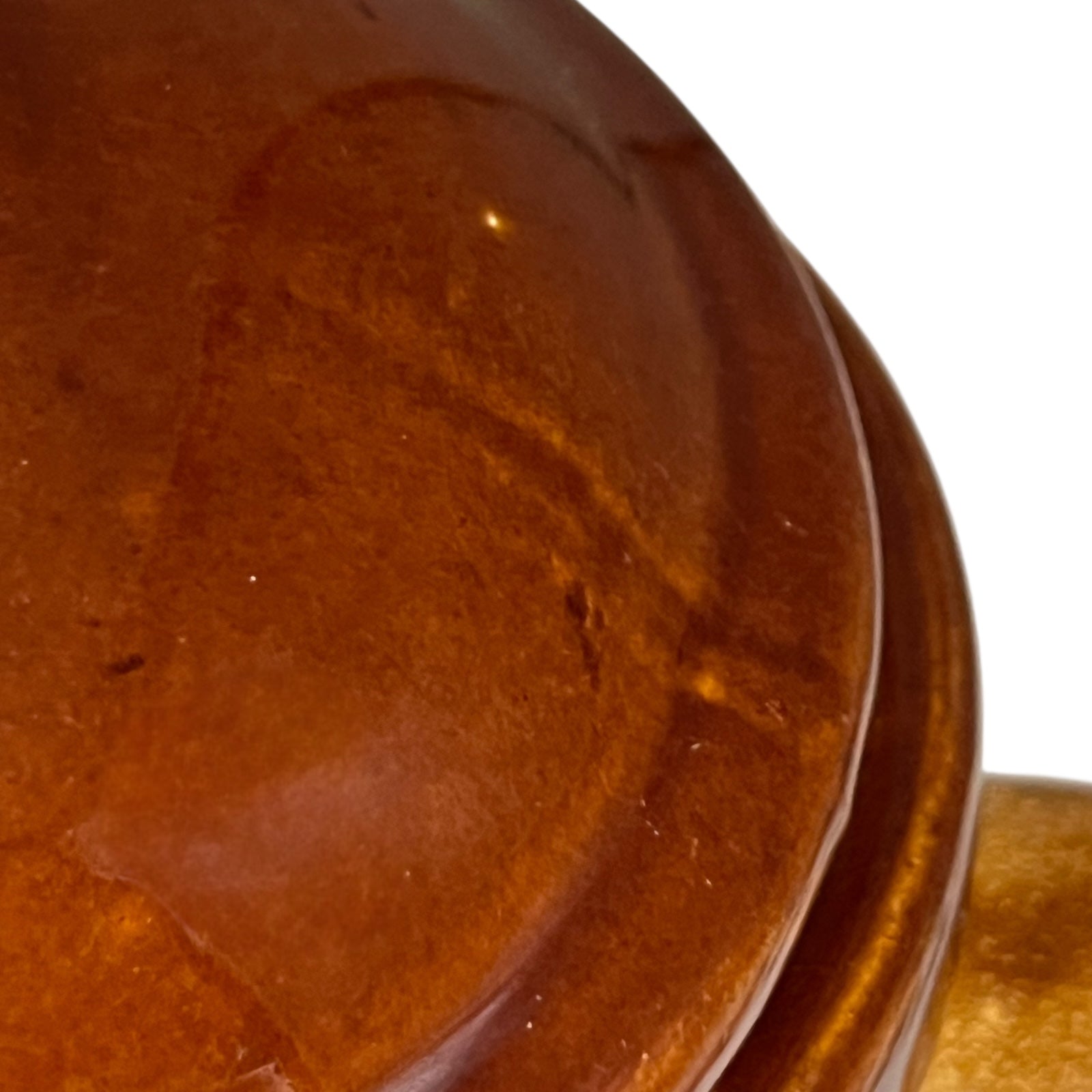 Close-up of a ceramic soup tureen text on a white background