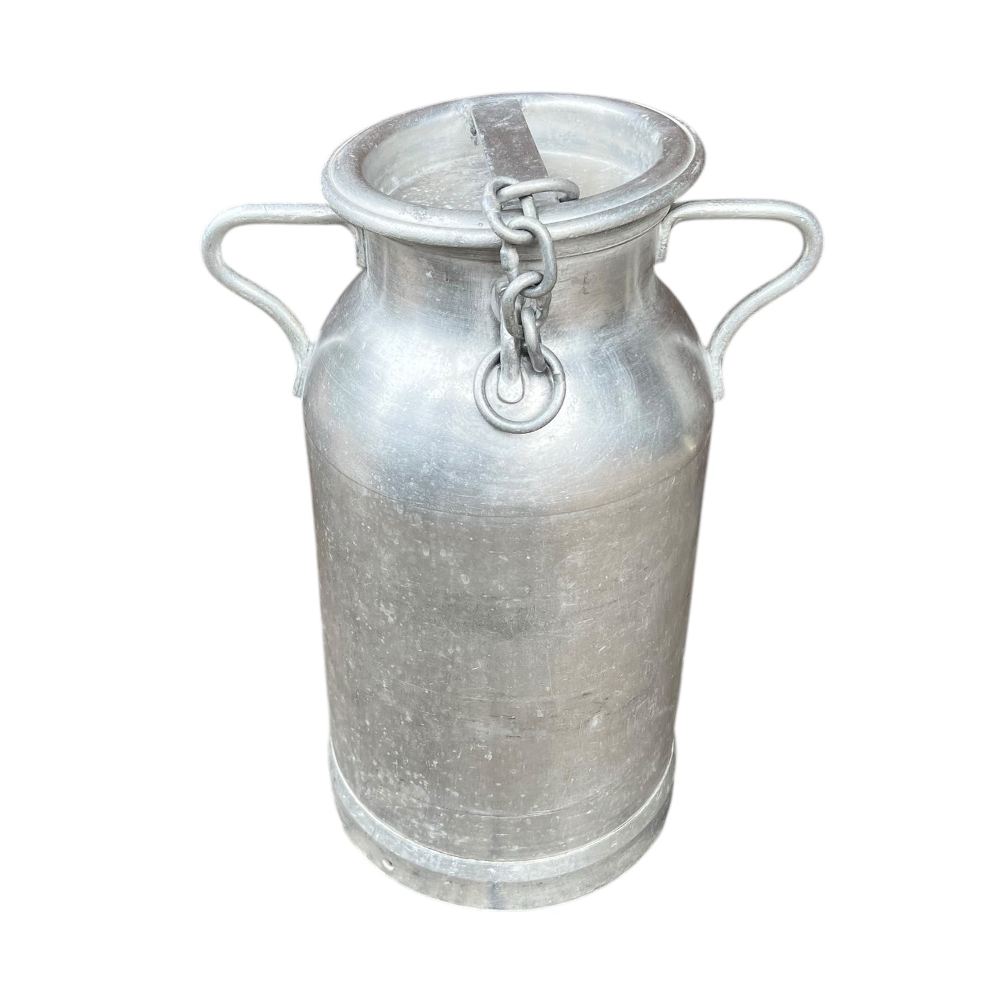 French vintage aluminium milk churn with a lid for sale from All Things French Store