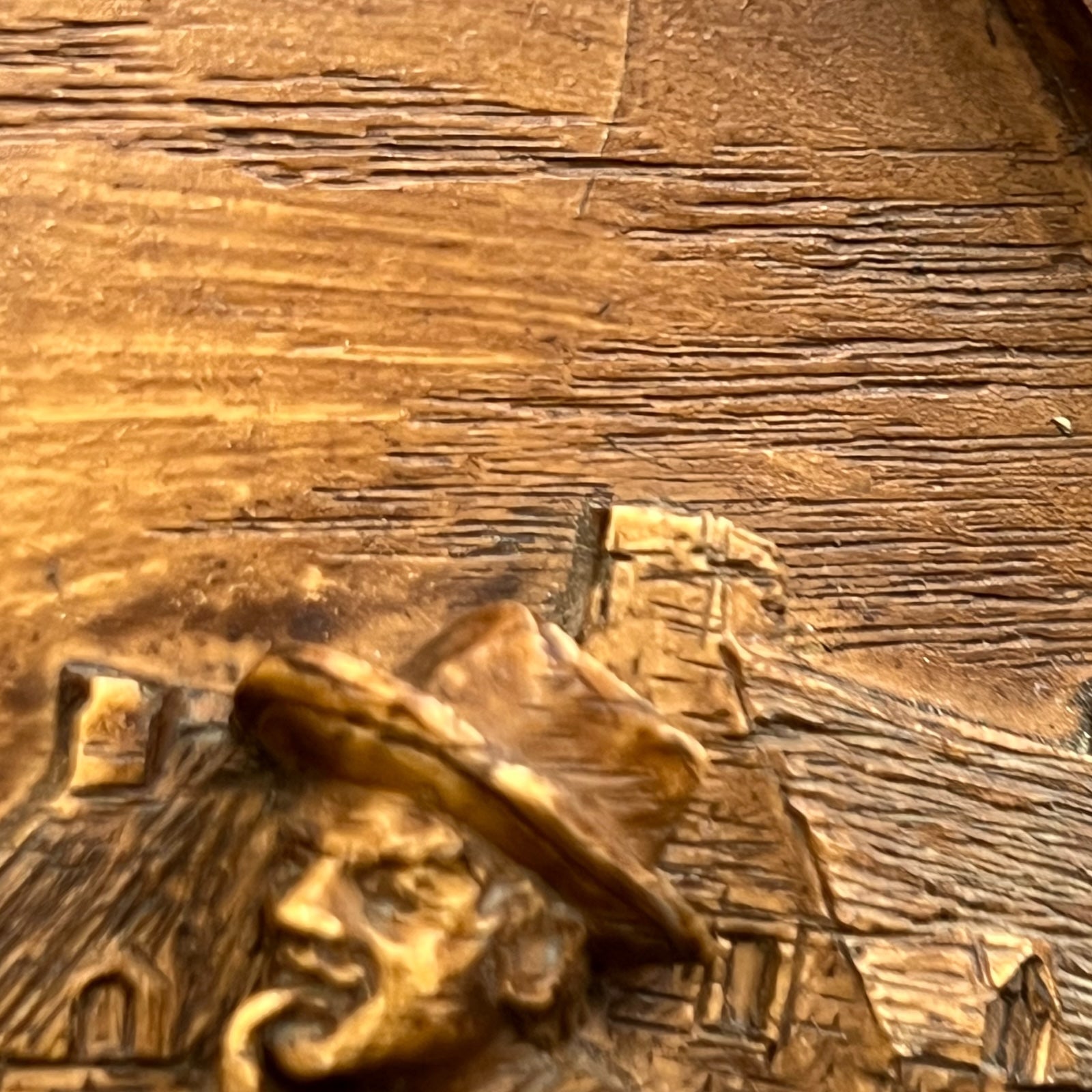 close up view of wooden picture