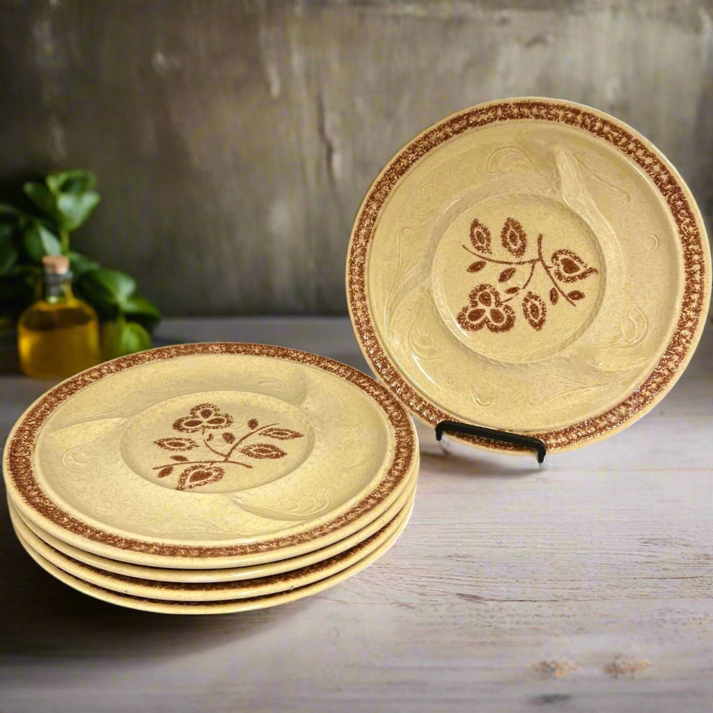 5 Fondue Plates, Seafood, French Vintage Buffet, BBQ or Portion Plates