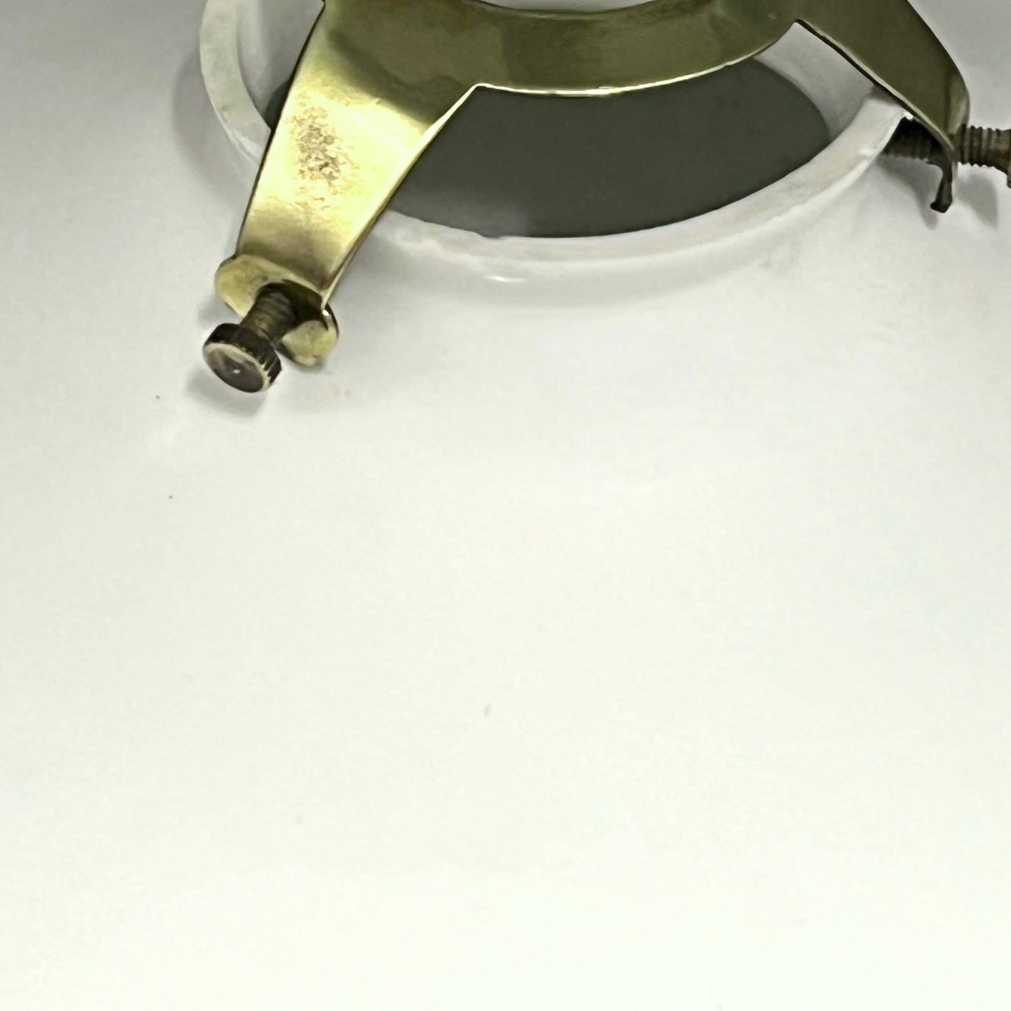 vintage brass gallery on glass lampshade