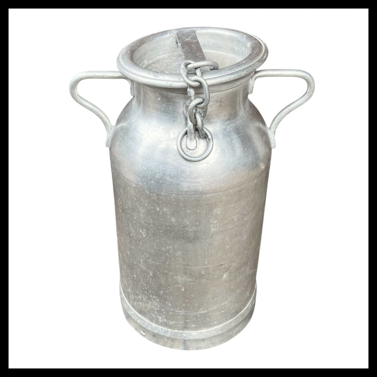 French vintage aluminium milk churn with a lid for sale from All Things French Store