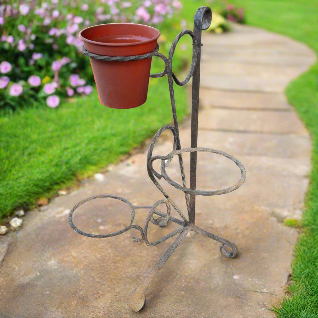 Vintage Retro Mid Century 50s 60s, French Wrought Iron Pot Plant Stand for sale by All Things French Store