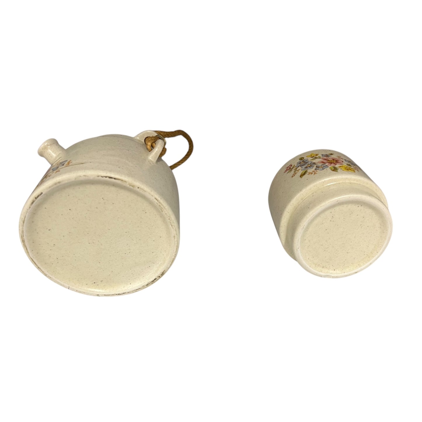 French Vintage Ceramic Coffee Pot and Milk Pot, 2 Piece Set for Cafe & Lait