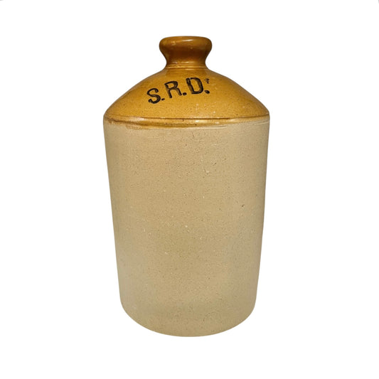 Vintage British militaria SRD jar on a white background