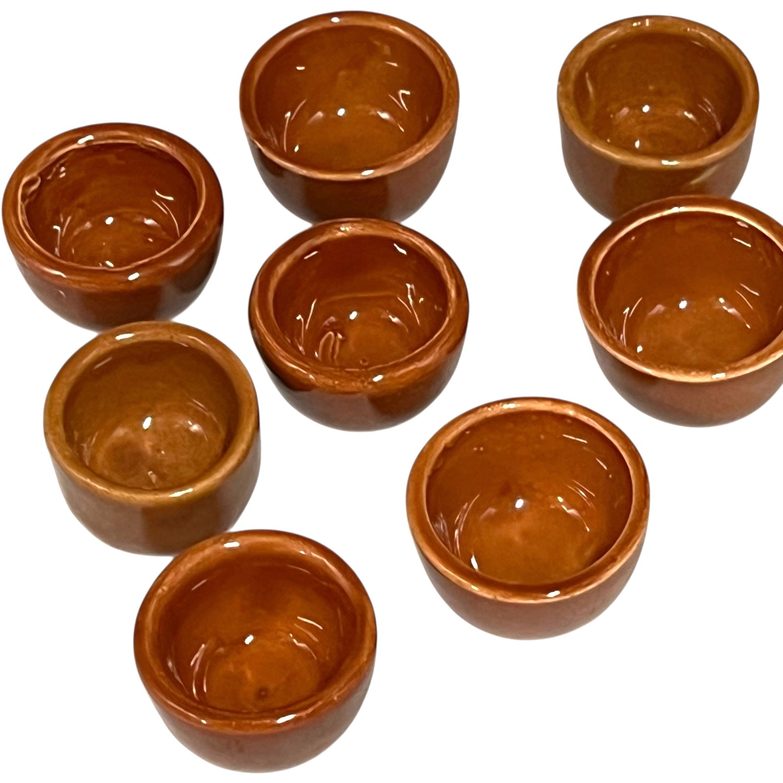 Set of 8 Vintage French Ceramic Escargot Cups, Small Snail Serving Pots for sale from All Things French Store