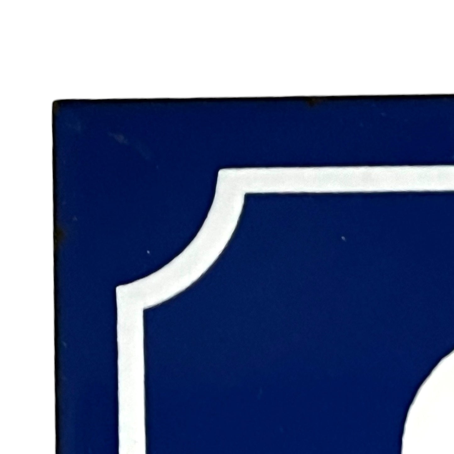 Genuine French blue and white enamel door number 3
